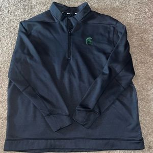 Men’s Nike Golf SweaterFleece Quarter Zip with Michigan spartan in upper left